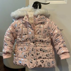 Carter’s Light Pink Silver Leopard Puffer Jacket
